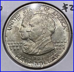 1921 Alabama Commemorative Silver Half Dollar 50C Coin BU Detail