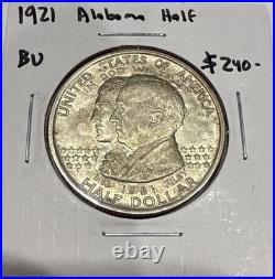 1921 Alabama Commemorative Silver Half Dollar 50C Coin BU Detail