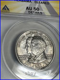 1921 Alabama Commemorative Silver Half Dollar Anacs Graded AU-50 Details Clean 1921 Alabama Commemorative Silver Half Dollar Anacs Graded AU-50 Details Clean