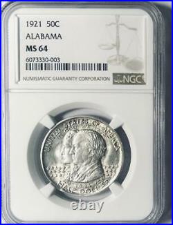 1921 Alabama Commemorative Silver Half Dollar- NGC MS 64 Mint State 64