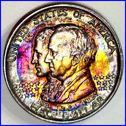1921 Alabama Half Dollar Ch BU Lustrous 2 Sided Rainbow Color Toned 1921 Alabama Half Dollar Ch BU Lustrous 2 Sided Rainbow Color Toned