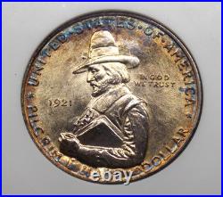 1921 Commemorative PILGRIM Half Dollar 50c ANACS MS62 #322 CLASHED DIES