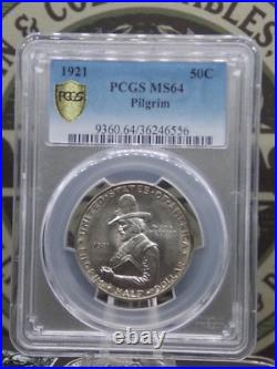 1921 Commemorative PILGRIM Silver Half Dollar 50c PCGS MS64 #556 BU Unc ECC&C 1921 Commemorative PILGRIM Silver Half Dollar 50c PCGS MS64 #556 BU Unc ECC&C