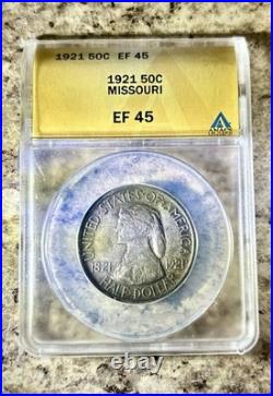 1921 Missouri Centennial Commemorative Silver Half Dollar EF 45
