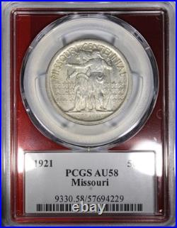 1921 Missouri Commemorative Half Dollar PCGS AU58 Circulated