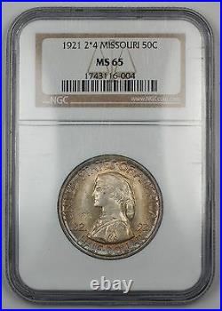 1921 Missouri Half Dollar Commemorative 24 NGC MS-65 Gem Coin Lightly Toned