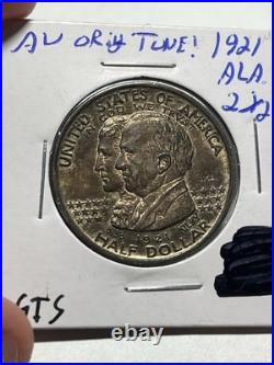 1921-P Alabama 2x2 Commemorative Silver Half Dollar UNC Tough Commem Nice Tone