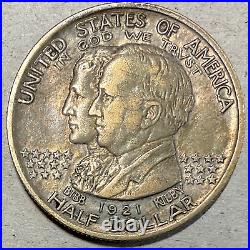 1921 P Commemorative Alabama Silver Half Dollar Uncirculated Toned Patina