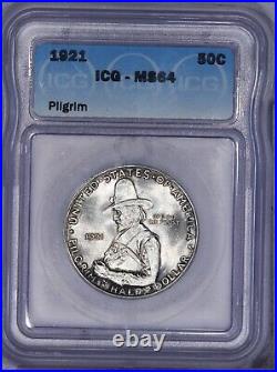 1921 Pilgrim Commemorative Half Dollar 50c ICG MS64 Very Lustrous