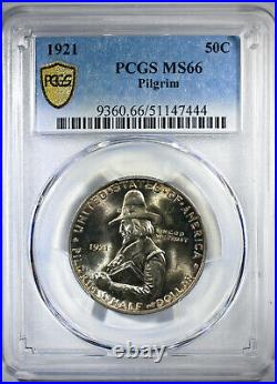 1921 Pilgrim Commemorative Half Dollar PCGS MS-66- Mint State 66