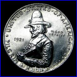 1921 Pilgrim Commemorative Half Dollar Silver Gem BU Stunning Coin - #954Z