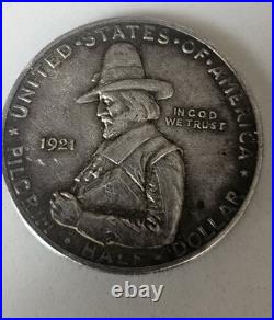 1921 Pilgrim Commemorative Silver Half Dollar 50c