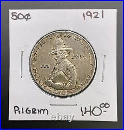 1921 Pilgrim Tercentenary Half Dollar 50c Silver Commemorative US Coin