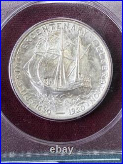 1921 Pilgrim U. S. Commemorative Half Dollar PCGS Graded MS65 Old Rattler Holder