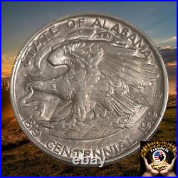 1921 SILVER Alabama Commemorative Half Dollar 50c AU-BU, Pulled From Storage