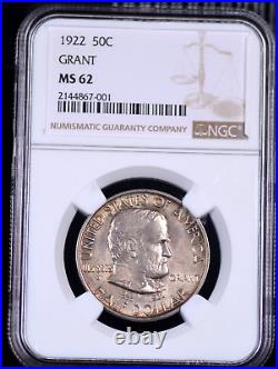 1922 Grant Commemorative Half Dollar Ngc Ms 62 Nice For The Grade With Silvery