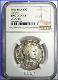 1922 Grant STAR Half Dollar 50C Coin NGC Uncirculated Details (UNC MS)