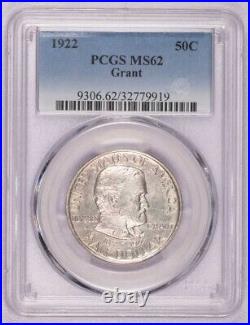 1922 Old Us Commemorative Silver Half Dollar Coin Grant Pcgs Ms62