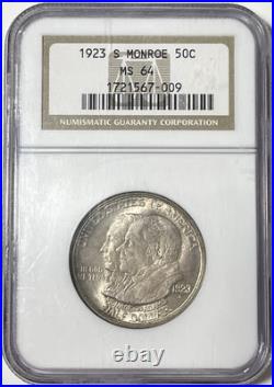 1923-S 50c MS64 Monroe Doctrine Commemorative Silver Half Dollar NGC Toned