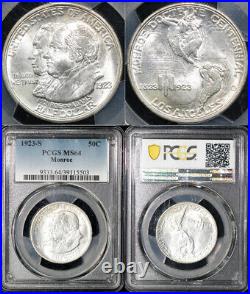 1923-S 50c Monroe Commemorative Silver Half Dollar PCGS MS 64