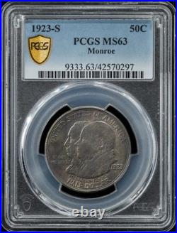 1923 S Classic Commemorative Monroe Doctrine Centennial PCGS MS-63