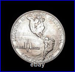 1923 S Monroe-Adams AU Commemorative 90% Silver Half Dollar 103 Year Old Coin