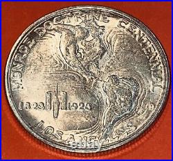 1923 S USA Los Angeles JAMES MONROE QUINCY ADAMS Silver Half Dollar GEM BU