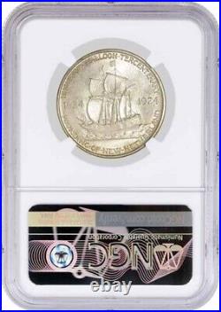 1924 50C Huguenot Tercentenary Commemorative Silver Half Dollar NGC MS64 #020