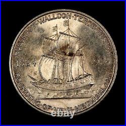 1924 50c Huguenot Commemorative Silver Half Dollar Luster SKU-C1192