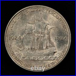 1924 50c Huguenot Tercentenary Commemorative Silver Half Dollar Luster C1260