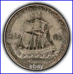 1924 50c Huguenot Tercentenary Commemorative Silver Half Dollar Luster C1347