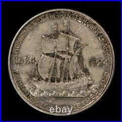 1924 50c Huguenot Tercentenary Commemorative Silver Half Dollar Luster C1347
