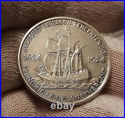1924 Authentic Huguenot Silver Commemorative Half Dollar Coin VERY DETAILED