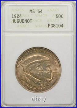 1924 HUGUENOT ANACS MS64 Alpha-Numeric Looks GEM Exquisite GOLD TONER 1924 HUGUENOT ANACS MS64 Alpha-Numeric Looks GEM Exquisite GOLD TONER