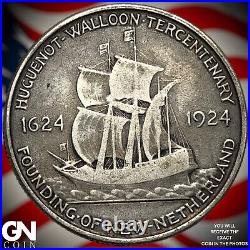 1924 HUGUENOT Commemorative Half Dollar X7511