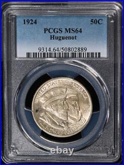 1924 Huguenot Commem Half Dollar PCGS MS64 Nice Eye Appeal Nice Strike