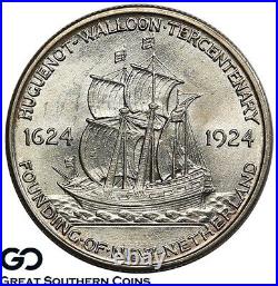 1924 Huguenot Commemorative Half Dollar, Sharp Solid Gem BU++ Free Shipping