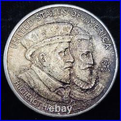 1924 Huguenot Commemorative Silver Half Dollar 50c