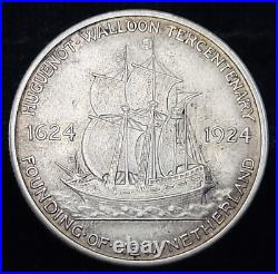 1924 Huguenot Commemorative Silver Half Dollar 50c