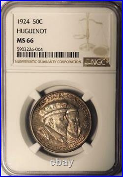 1924 Huguenot Commemorative Silver Half Dollar NGC MS-66 Original Surfaces
