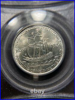 1924 Huguenot Half Dollar 50c PCGS MS64 OGH Old Commemorative Gem