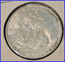 1924 Huguenot Silver Commemorative Half Dollar