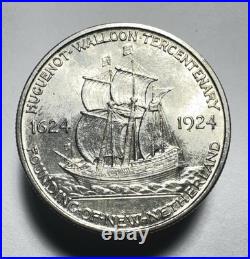 1924 Huguenot Silver Commemorative Half Dollar -0690