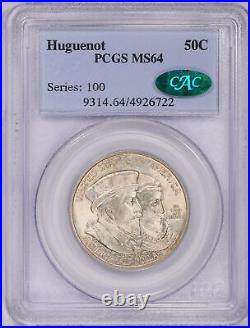 1924 Huguenot Silver Commemorative Half Dollar PCGS MS-64 CAC- Mint State 64 CAC