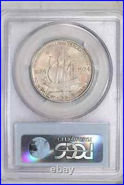 1924 Huguenot Silver Commemorative Half Dollar Pcgs Ms64