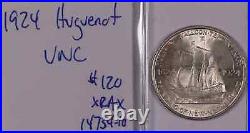 1924 Huguenot Silver Commemorative Half Dollar Raw Unc