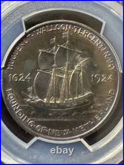 1924 Huguenot-Walloon 50C PCGS Genuine UNC Details Commemorative Silver Half 1924 Huguenot-Walloon 50C PCGS Genuine UNC Details Commemorative Silver Half