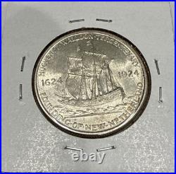 1924 Huguenot Walloon Commemorative Silver Half Dollar 50C Coin Great BU Detail 1924 Huguenot Walloon Commemorative Silver Half Dollar 50C Coin Great BU Detail