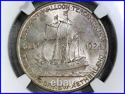 1924 Huguenot-Walloon Half Dollar (Certified MS64 by NGC)