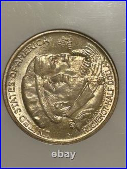 1924 Huguenot Walloon Silver Half Dollar NGC MS65